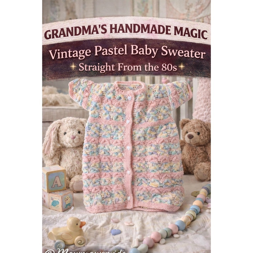 PASTEL VINTAGE ‎ with heart Onesie sleeper cardigan Newborn-12 months 030